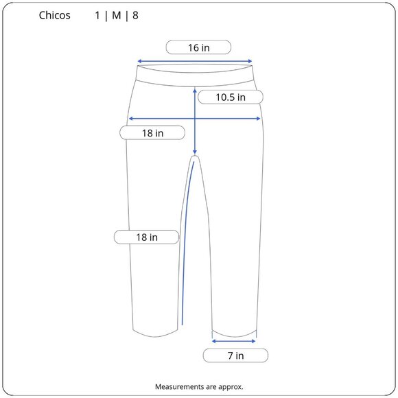 Chicos Womens Pull On Jeggings Capri Floral Blue Print Stretch Denim Size 1 | 8 - Picture 3 of 11